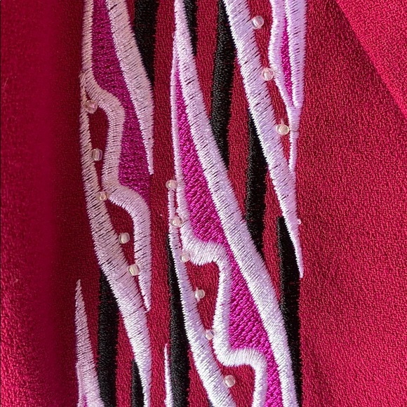 Bob Mackie Magenta Pink Wearable Art  Appliqué Blazer Jacket - Picture 11 of 12